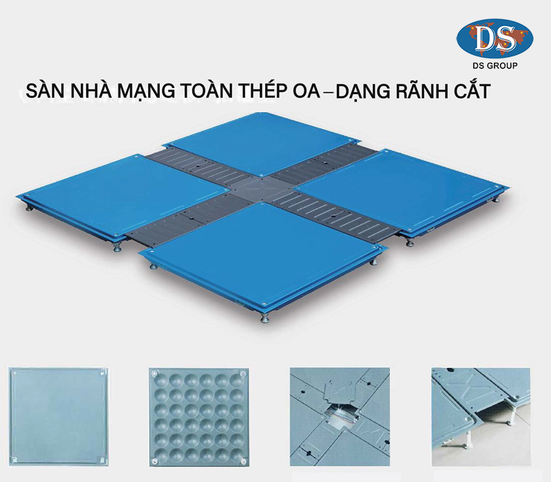 Sàn nhà mạng toàn thép OA – Dạng rãnh cắt
