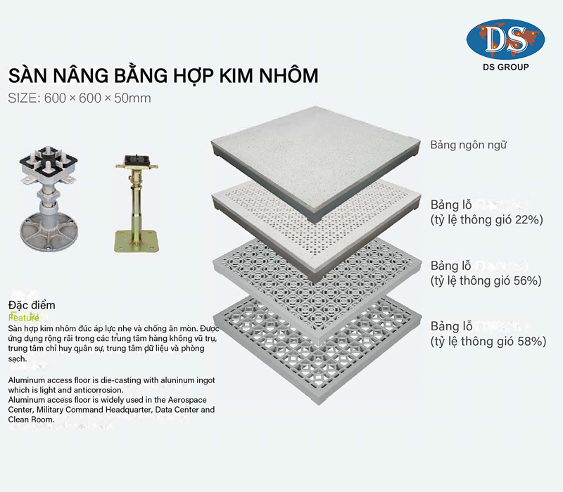 Sàn nâng bằng hợp kim nhôm