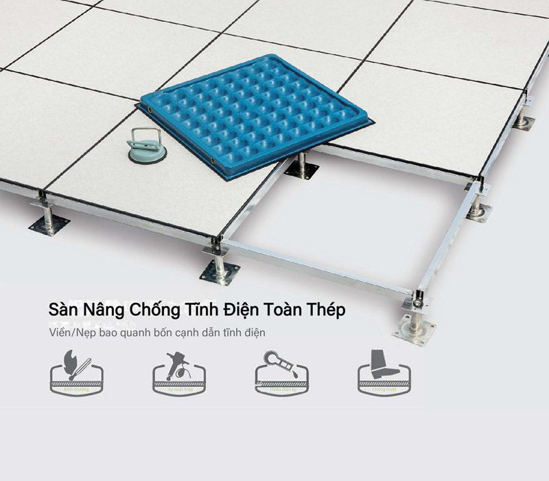 Sàn nâng chống tĩnh điện toàn thép